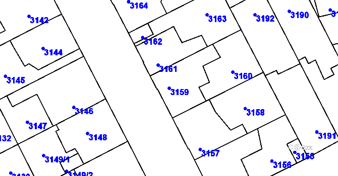 Parcela st. 3159 v KÚ Kladno, Katastrální mapa