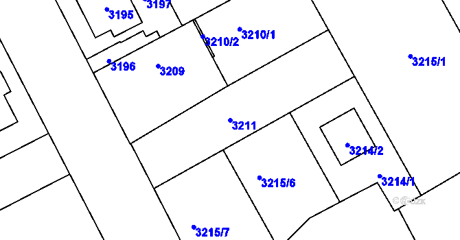 Parcela st. 3211 v KÚ Kladno, Katastrální mapa