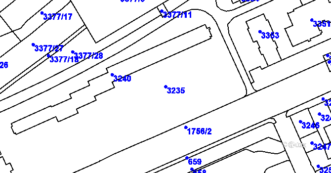Parcela st. 3235 v KÚ Kladno, Katastrální mapa