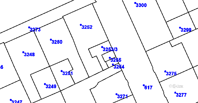 Parcela st. 3253 v KÚ Kladno, Katastrální mapa
