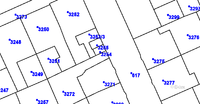 Parcela st. 3254 v KÚ Kladno, Katastrální mapa