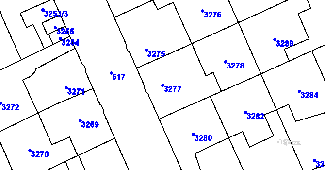 Parcela st. 3277 v KÚ Kladno, Katastrální mapa