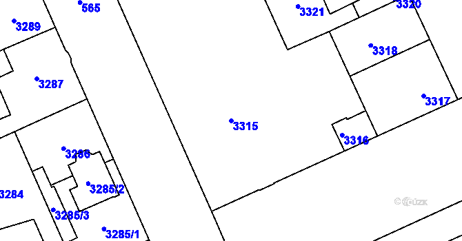 Parcela st. 3315 v KÚ Kladno, Katastrální mapa