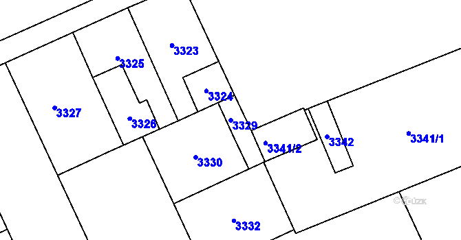 Parcela st. 3329 v KÚ Kladno, Katastrální mapa