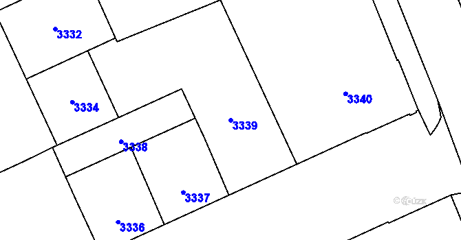 Parcela st. 3339 v KÚ Kladno, Katastrální mapa