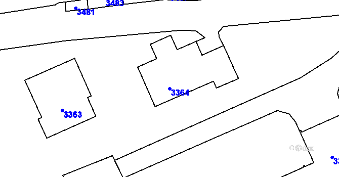 Parcela st. 3364 v KÚ Kladno, Katastrální mapa