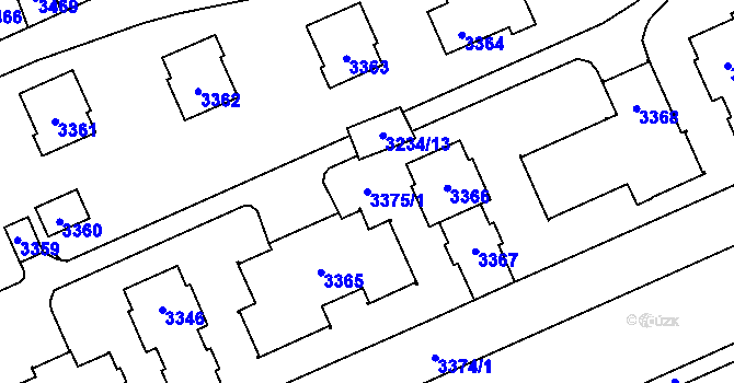 Parcela st. 3375/1 v KÚ Kladno, Katastrální mapa