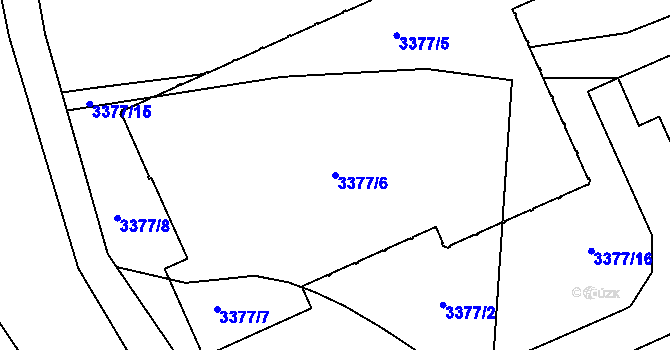 Parcela st. 3377/6 v KÚ Kladno, Katastrální mapa