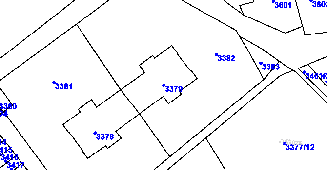 Parcela st. 3379 v KÚ Kladno, Katastrální mapa