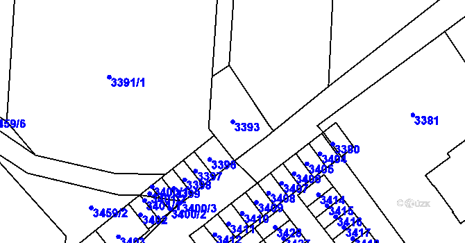 Parcela st. 3393 v KÚ Kladno, Katastrální mapa