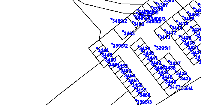 Parcela st. 3449 v KÚ Kladno, Katastrální mapa