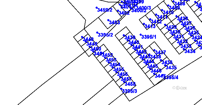 Parcela st. 3452 v KÚ Kladno, Katastrální mapa
