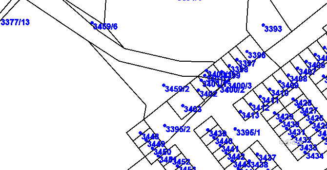 Parcela st. 3459/2 v KÚ Kladno, Katastrální mapa