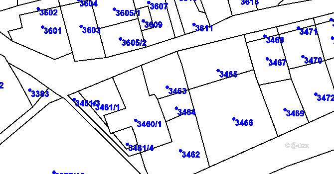 Parcela st. 3463 v KÚ Kladno, Katastrální mapa