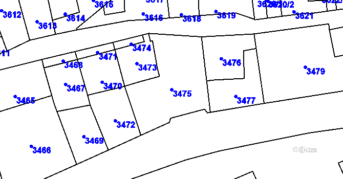 Parcela st. 3475 v KÚ Kladno, Katastrální mapa