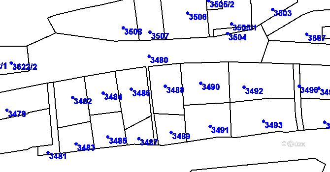 Parcela st. 3488 v KÚ Kladno, Katastrální mapa
