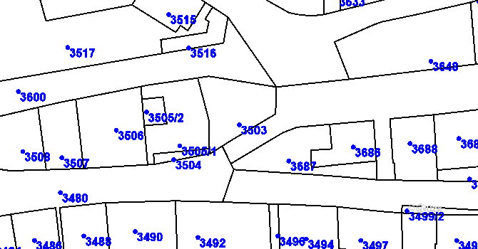 Parcela st. 3503 v KÚ Kladno, Katastrální mapa