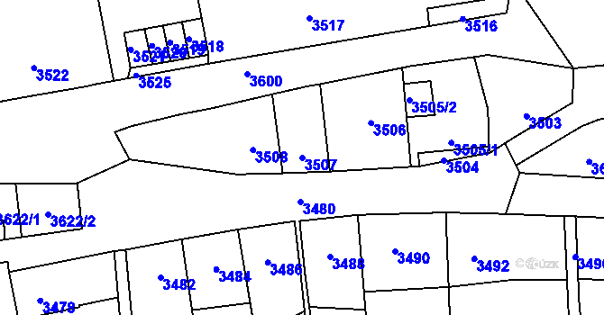 Parcela st. 3507 v KÚ Kladno, Katastrální mapa