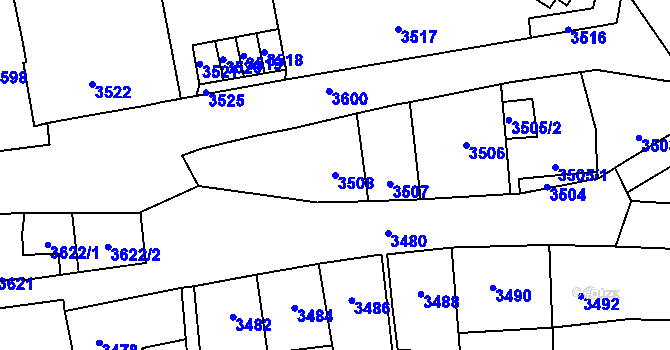 Parcela st. 3508 v KÚ Kladno, Katastrální mapa