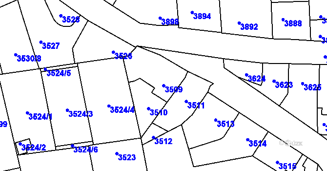 Parcela st. 3509 v KÚ Kladno, Katastrální mapa