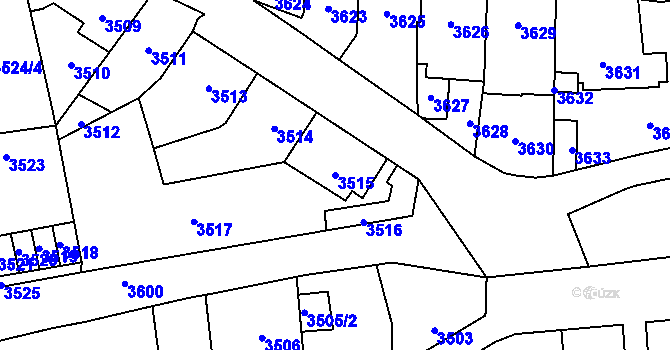 Parcela st. 3515 v KÚ Kladno, Katastrální mapa