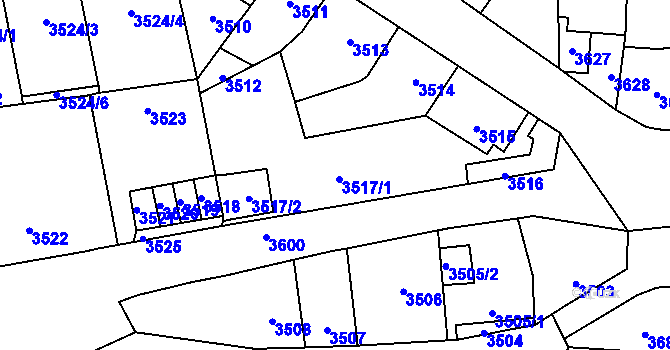 Parcela st. 3517 v KÚ Kladno, Katastrální mapa