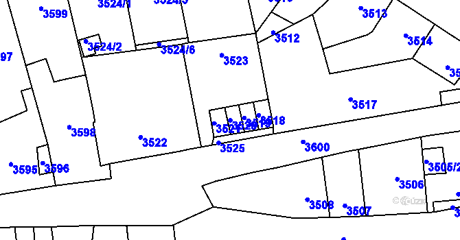 Parcela st. 3520 v KÚ Kladno, Katastrální mapa
