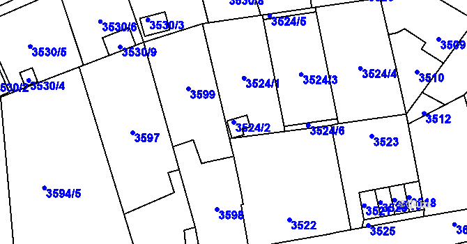Parcela st. 3524/2 v KÚ Kladno, Katastrální mapa