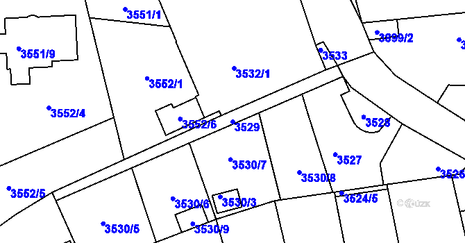 Parcela st. 3529 v KÚ Kladno, Katastrální mapa