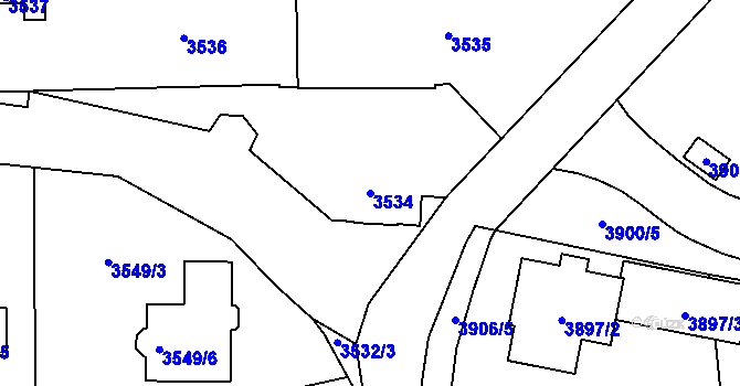 Parcela st. 3534 v KÚ Kladno, Katastrální mapa