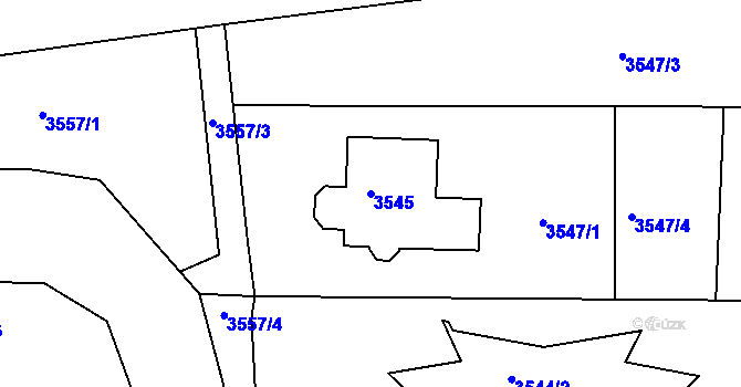 Parcela st. 3545 v KÚ Kladno, Katastrální mapa