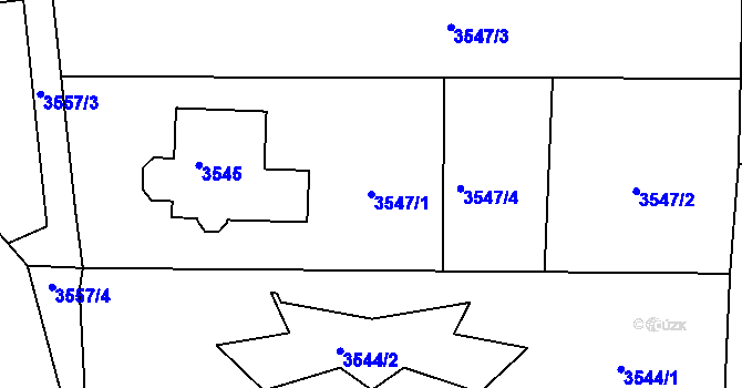 Parcela st. 3547/1 v KÚ Kladno, Katastrální mapa