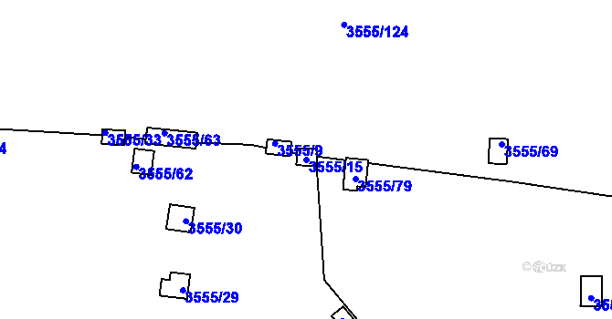 Parcela st. 3555/15 v KÚ Kladno, Katastrální mapa