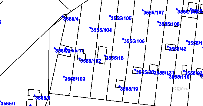 Parcela st. 3555/18 v KÚ Kladno, Katastrální mapa
