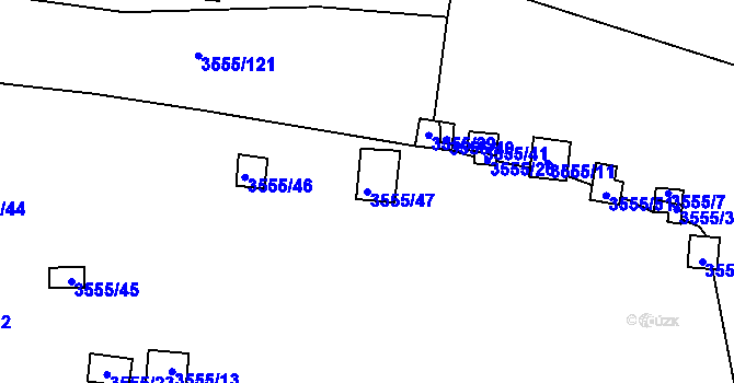 Parcela st. 3555/47 v KÚ Kladno, Katastrální mapa
