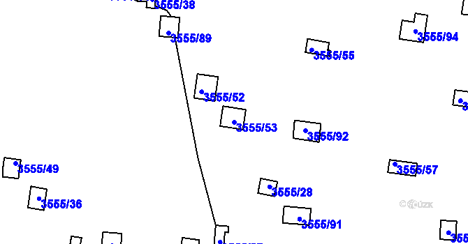 Parcela st. 3555/53 v KÚ Kladno, Katastrální mapa