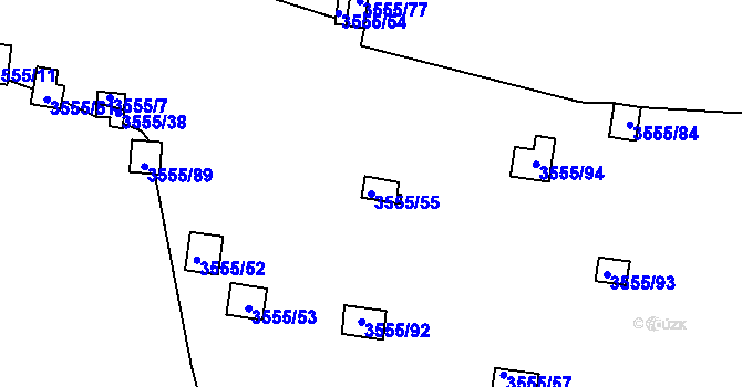 Parcela st. 3555/55 v KÚ Kladno, Katastrální mapa