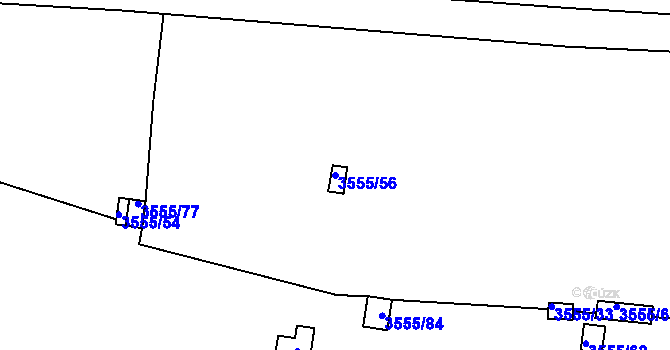 Parcela st. 3555/56 v KÚ Kladno, Katastrální mapa