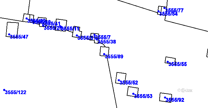 Parcela st. 3555/89 v KÚ Kladno, Katastrální mapa
