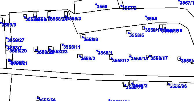 Parcela st. 3558/1 v KÚ Kladno, Katastrální mapa