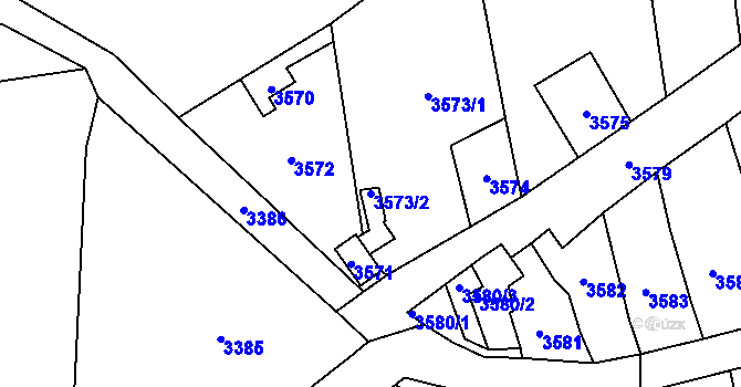 Parcela st. 3573/2 v KÚ Kladno, Katastrální mapa