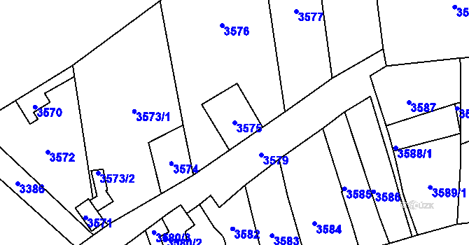 Parcela st. 3575 v KÚ Kladno, Katastrální mapa