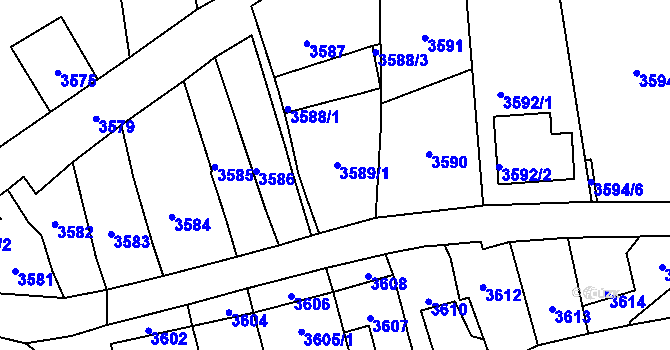 Parcela st. 3589/2 v KÚ Kladno, Katastrální mapa