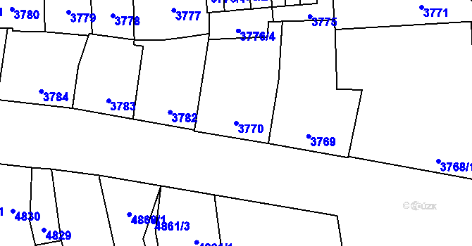 Parcela st. 3770 v KÚ Kladno, Katastrální mapa