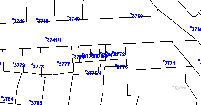 Parcela st. 3774 v KÚ Kladno, Katastrální mapa