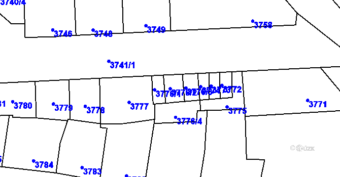 Parcela st. 3776/2 v KÚ Kladno, Katastrální mapa