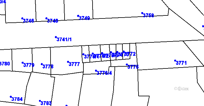 Parcela st. 3776/3 v KÚ Kladno, Katastrální mapa