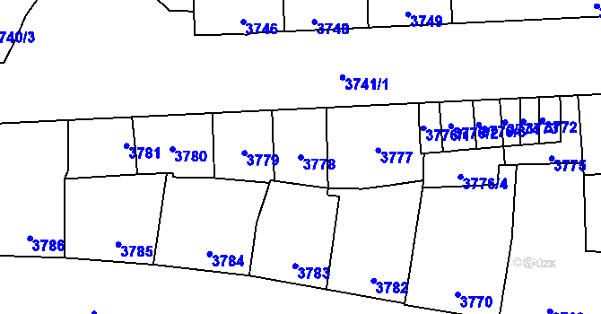 Parcela st. 3778 v KÚ Kladno, Katastrální mapa