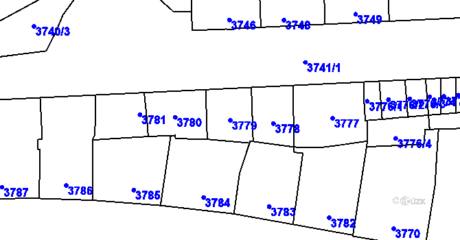 Parcela st. 3779 v KÚ Kladno, Katastrální mapa