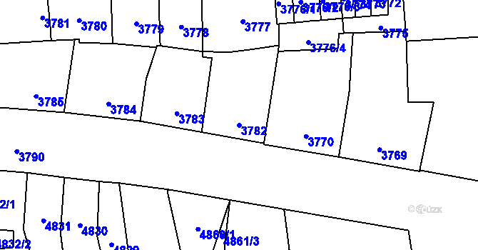 Parcela st. 3782 v KÚ Kladno, Katastrální mapa